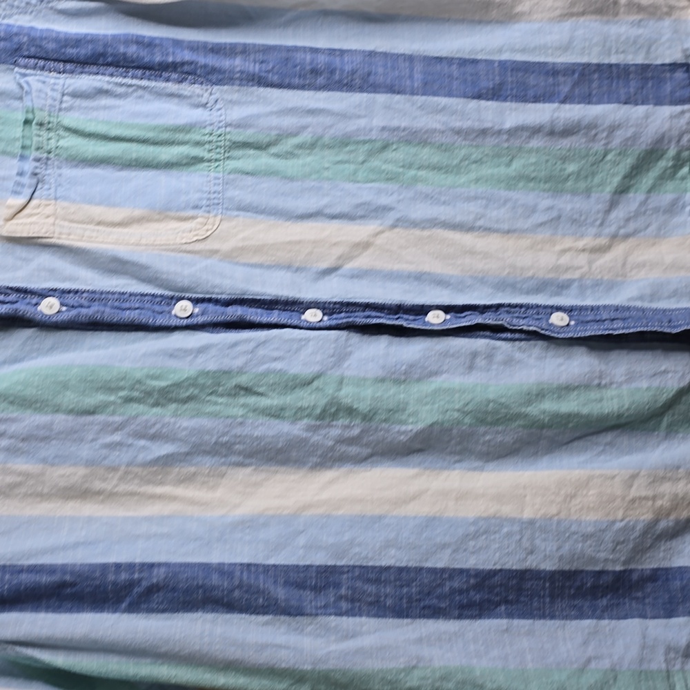 American Eagle Striped Button Up Resort Shirt Large - Picture 5 of 11